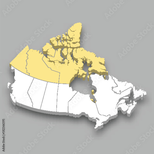 Northern Canada region location within Canada map