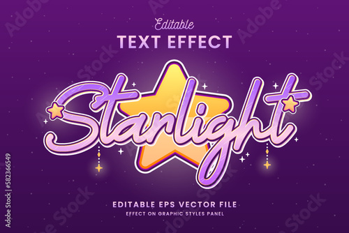 decorative editable starlight text effect vector design photo