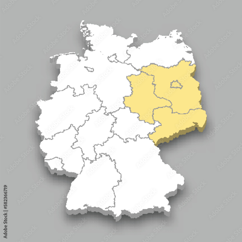 Eastern region location within Germany map