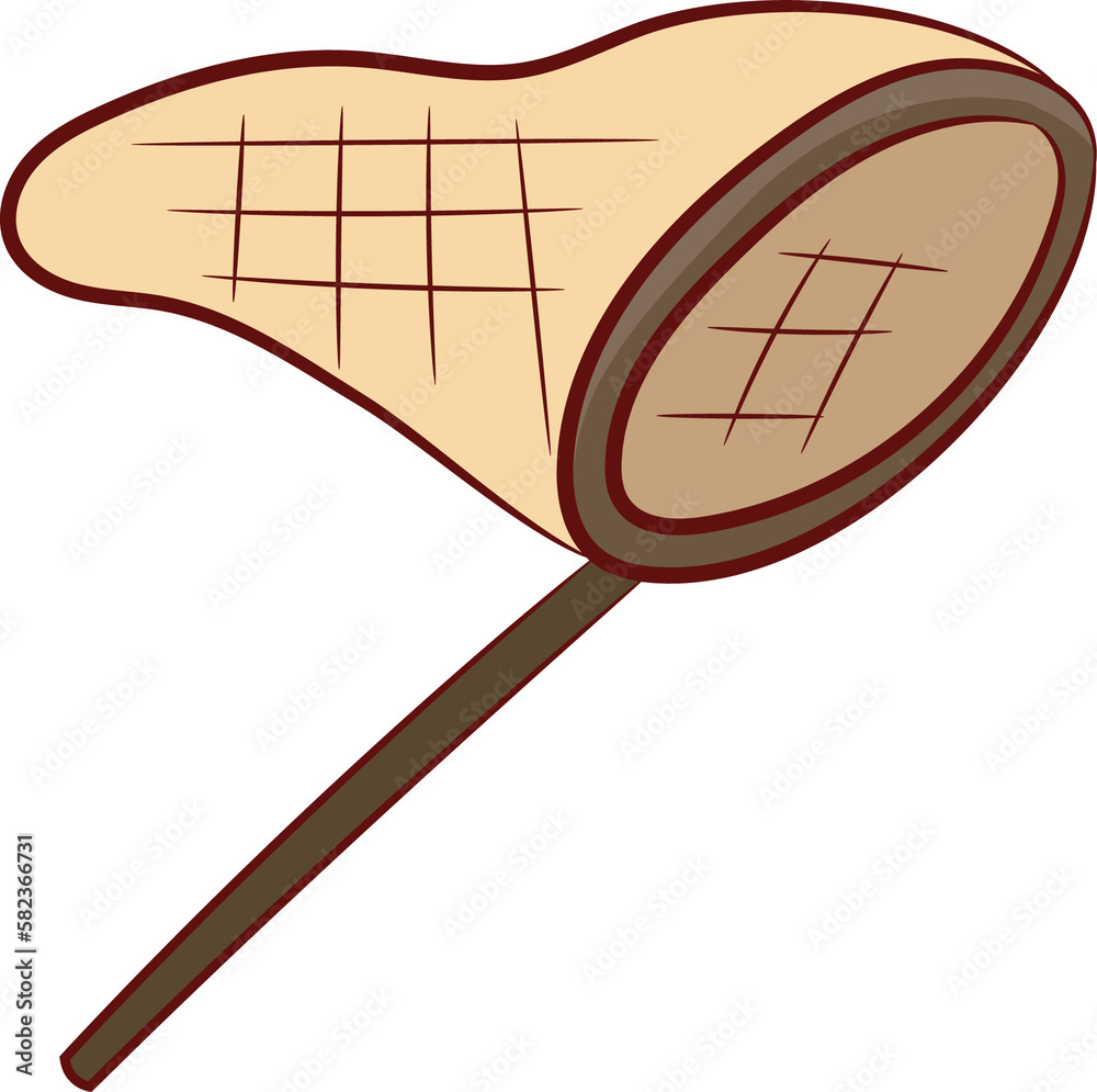 stretchable butterfly net hand drawn sketch style cartoon PNG Stock