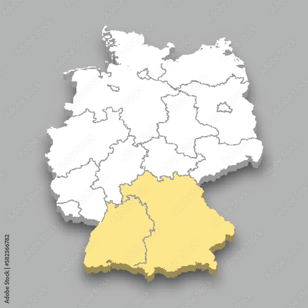 Southern region location within Germany map