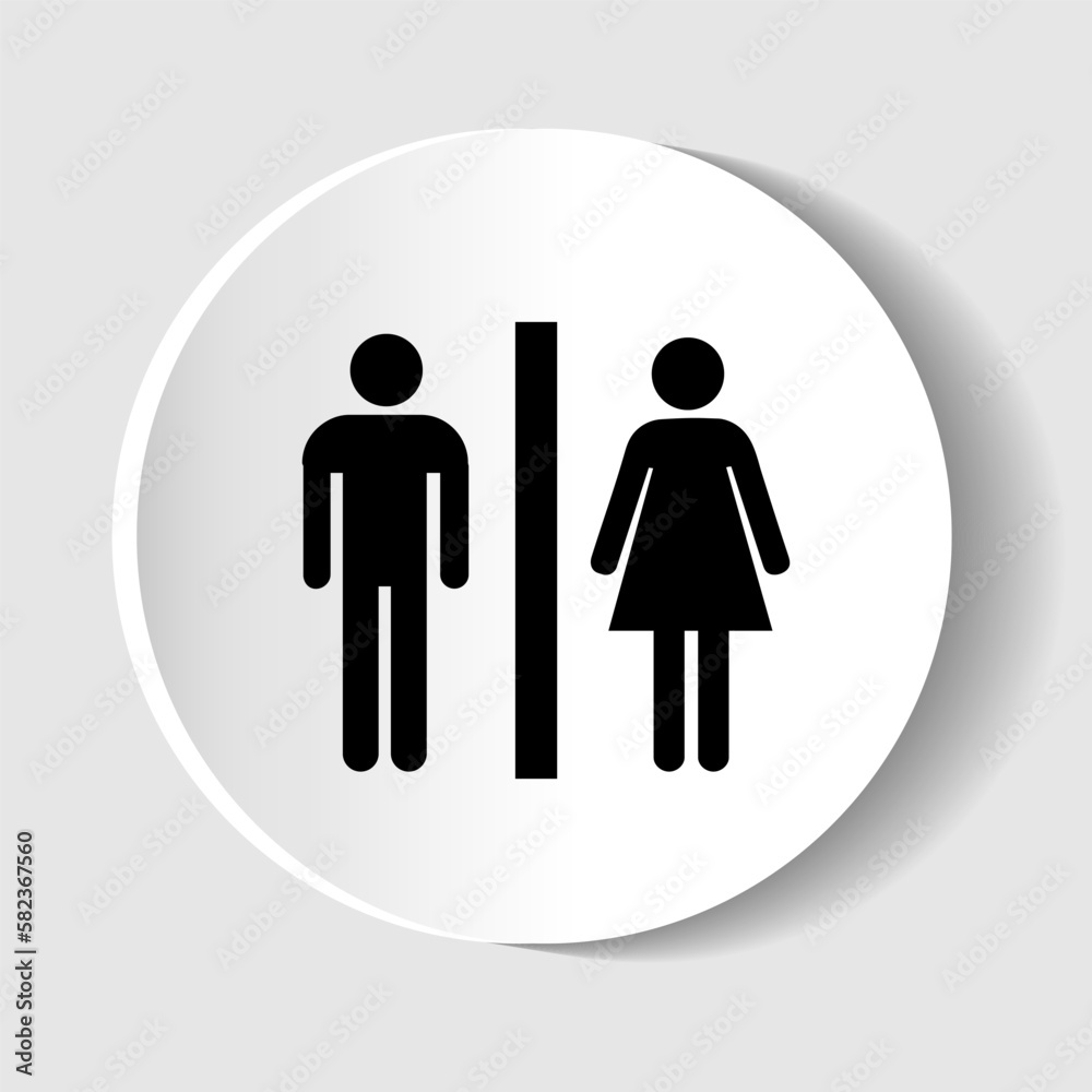 Circle toilet icon male and female, vector Circle toilet icon male and female, vector
