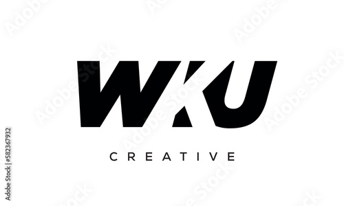 WKU letters negative space logo design. creative typography monogram vector 