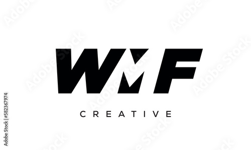 WMF letters negative space logo design. creative typography monogram vector 