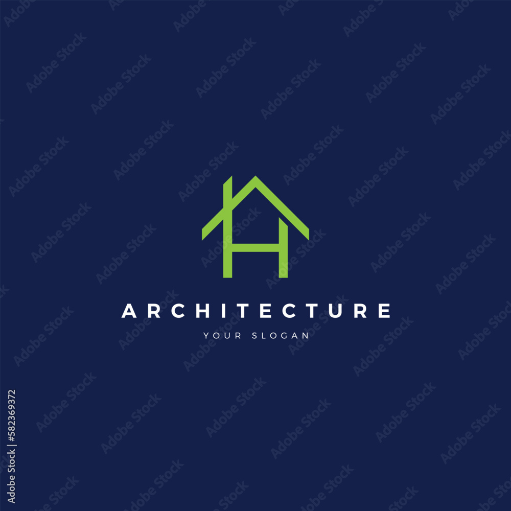 Letter H eco architecture logo Letter H eco architecture logo