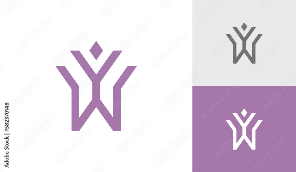 Letter YW initial modern monogram logo design vector Letter YW initial modern monogram logo design vector