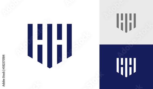 Letter HH initial monogram emblem logo design vector