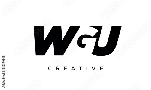 WGU letters negative space logo design. creative typography monogram vector 