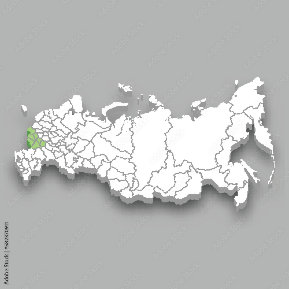 Fototapeta premium Chernozemye region location within Russia map