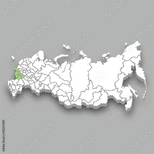 Chernozemye region location within Russia map