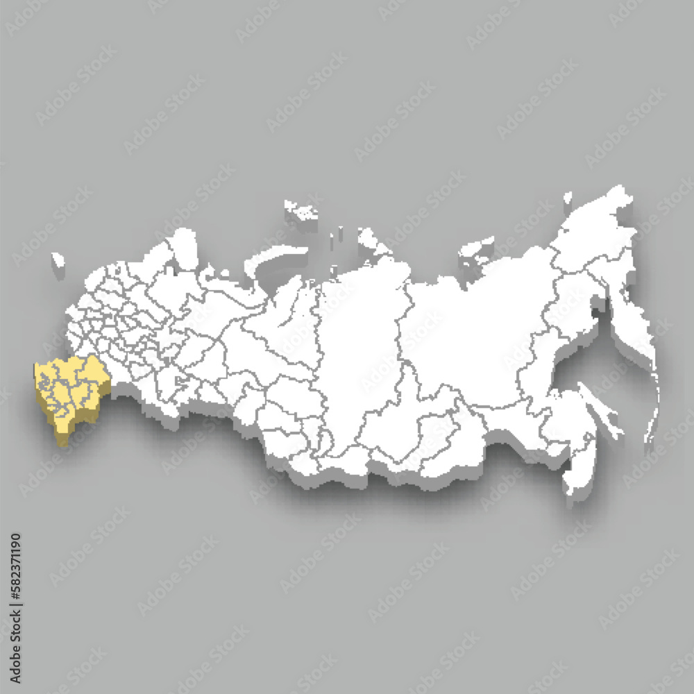 Southern region location within Russia map