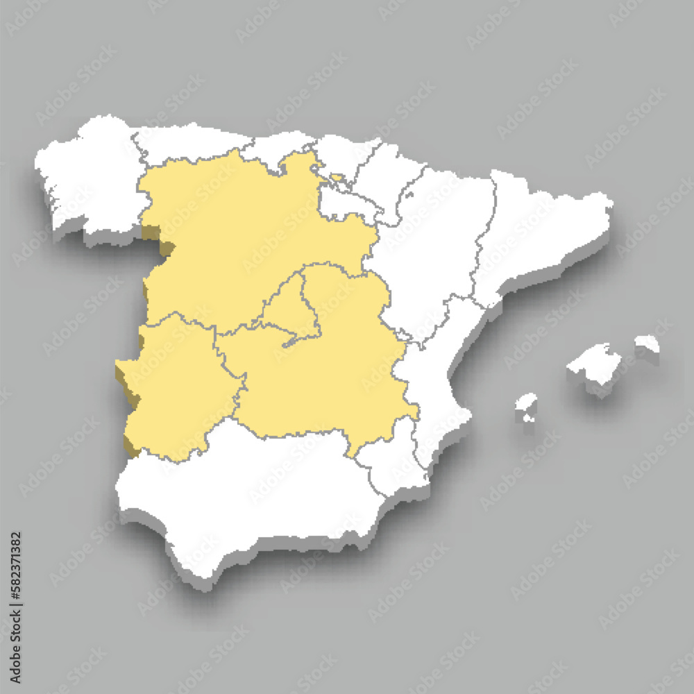 Centre region location within Spain map
