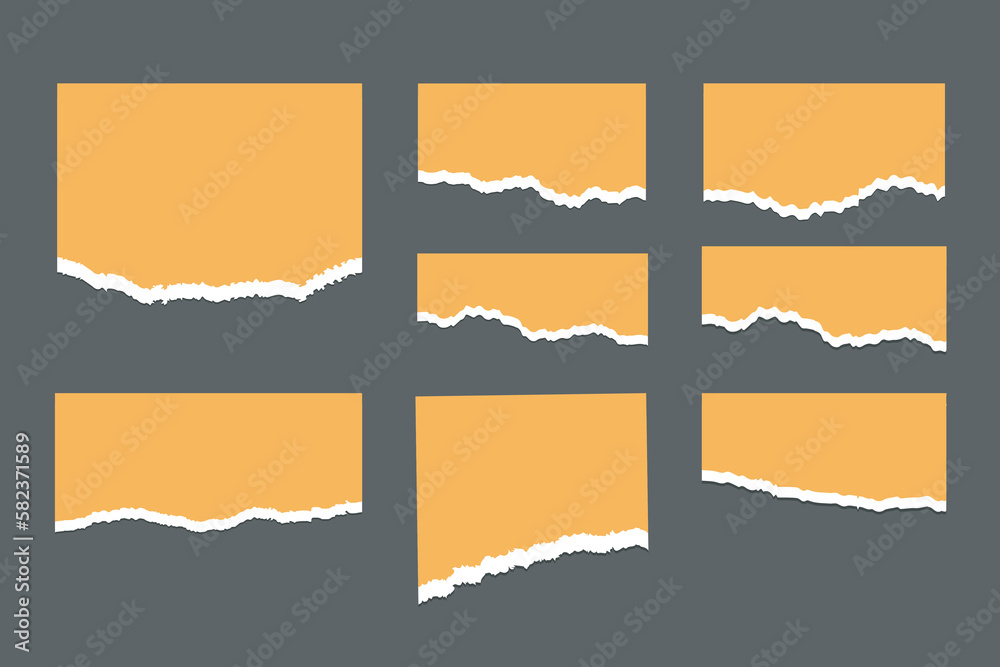 Obraz premium sheets of yellow striped paper set of eight