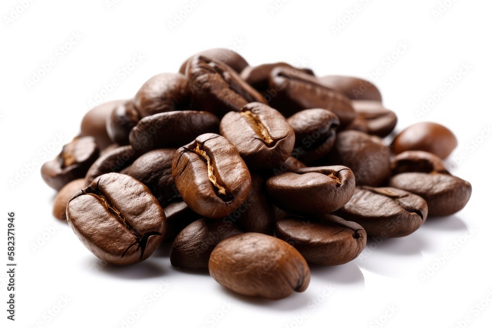 Coffee beans on white background. generative AI Coffee beans on white background. generative AI