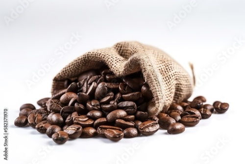 Coffee beans in sacks. generative Ai © Areerat