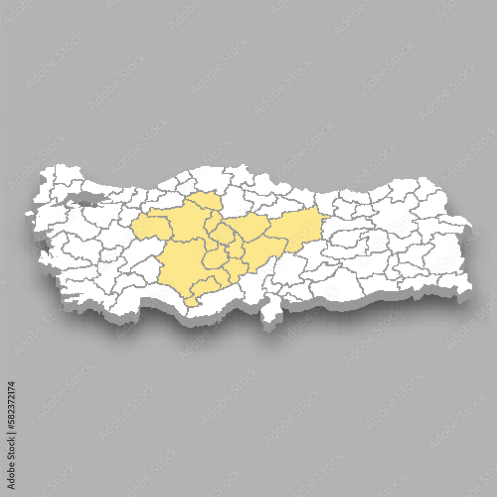 Central Anatolia region location within Turkey map Central Anatolia region location within Turkey map