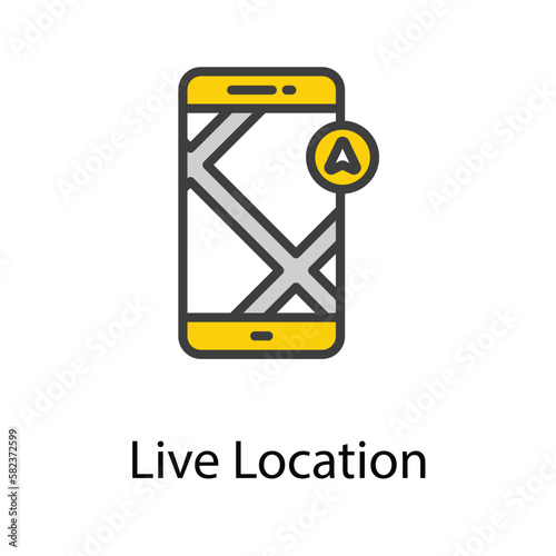 Live location icon design stock illustration