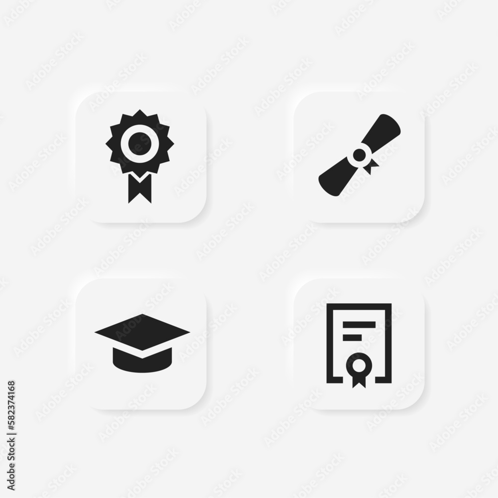 Education Degree and Diploma vector Icons Education Degree and Diploma vector Icons