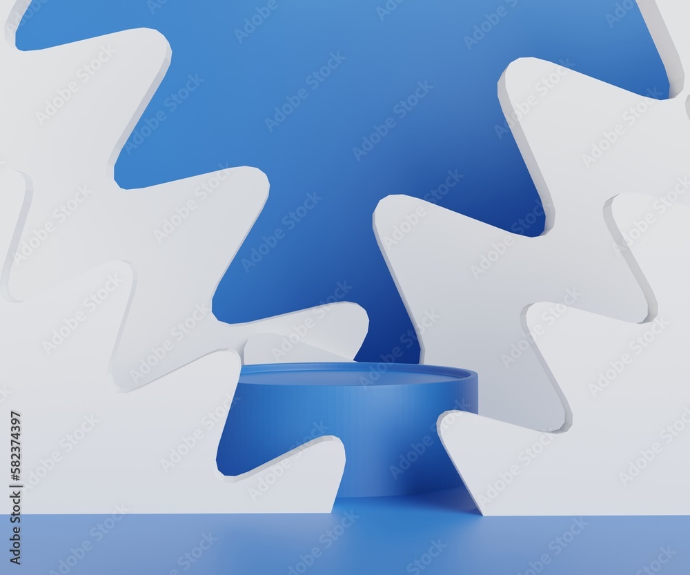 3d render background blue with marble plinth and product scene blue ...