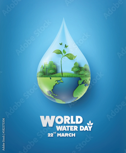 concept of ecology and world water day .
