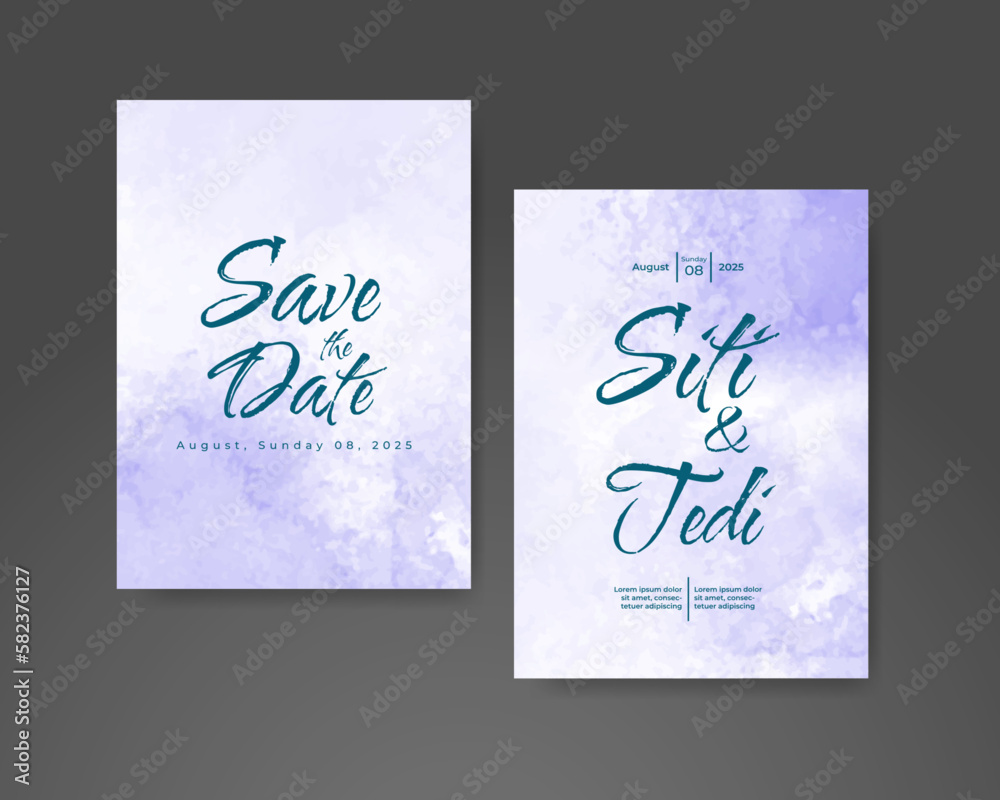 Wedding invitation with abstract watercolor background Wedding invitation with abstract watercolor background