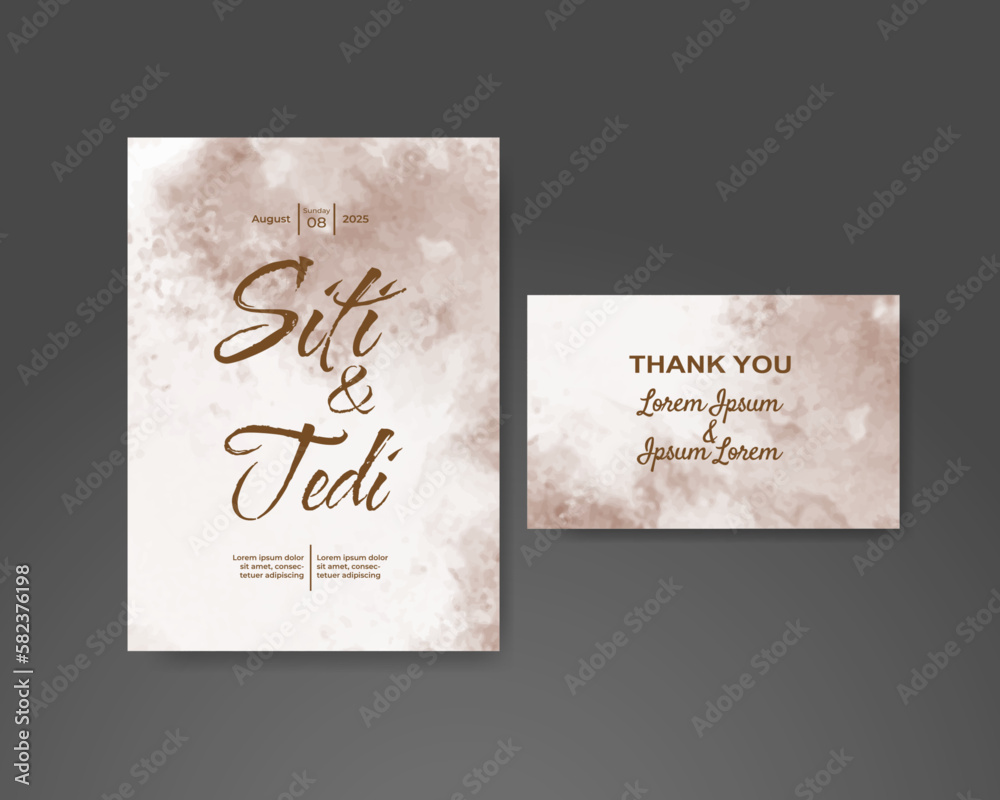Wedding invitation with abstract watercolor background Wedding invitation with abstract watercolor background