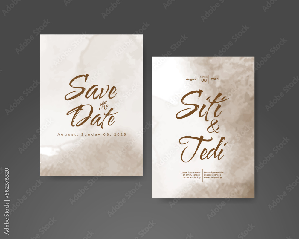 Wedding invitation with abstract watercolor background Wedding invitation with abstract watercolor background