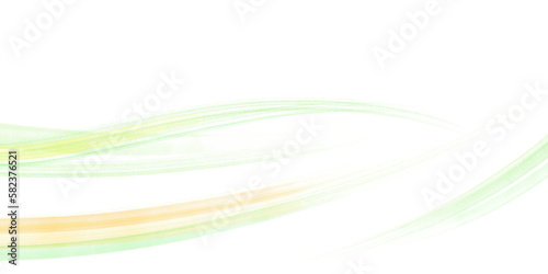 グリーンとイエロー系のラインで描いた水彩フレーム_春から初夏のイメージ1