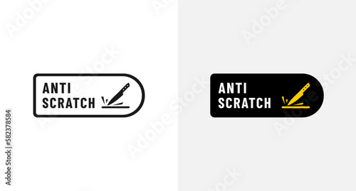 Anti scratch label vector or anti scratch seals vector isolated in flat style. Best anti scratch label vector for product. Elegant anti scratch mark vector for product packaging.