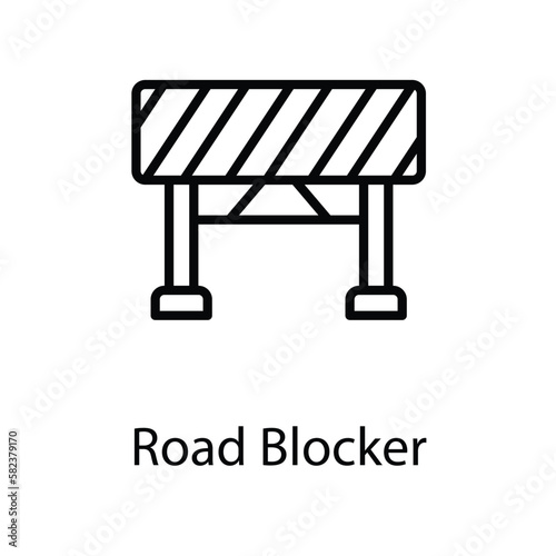 Road blocker icon design stock illustration