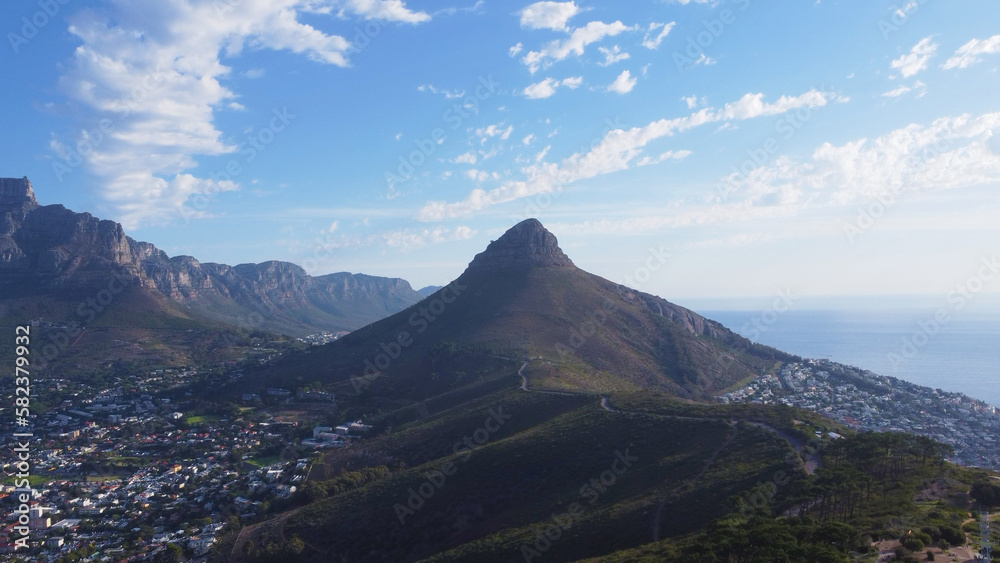 Aerial shot of lions head from Signal hill