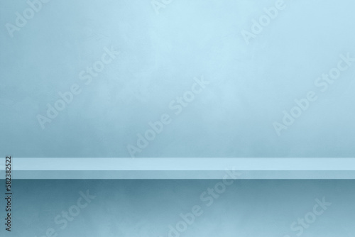 Wallpaper Mural Empty shelf on a light blue concrete wall. Background template. Horizontal mockup Torontodigital.ca