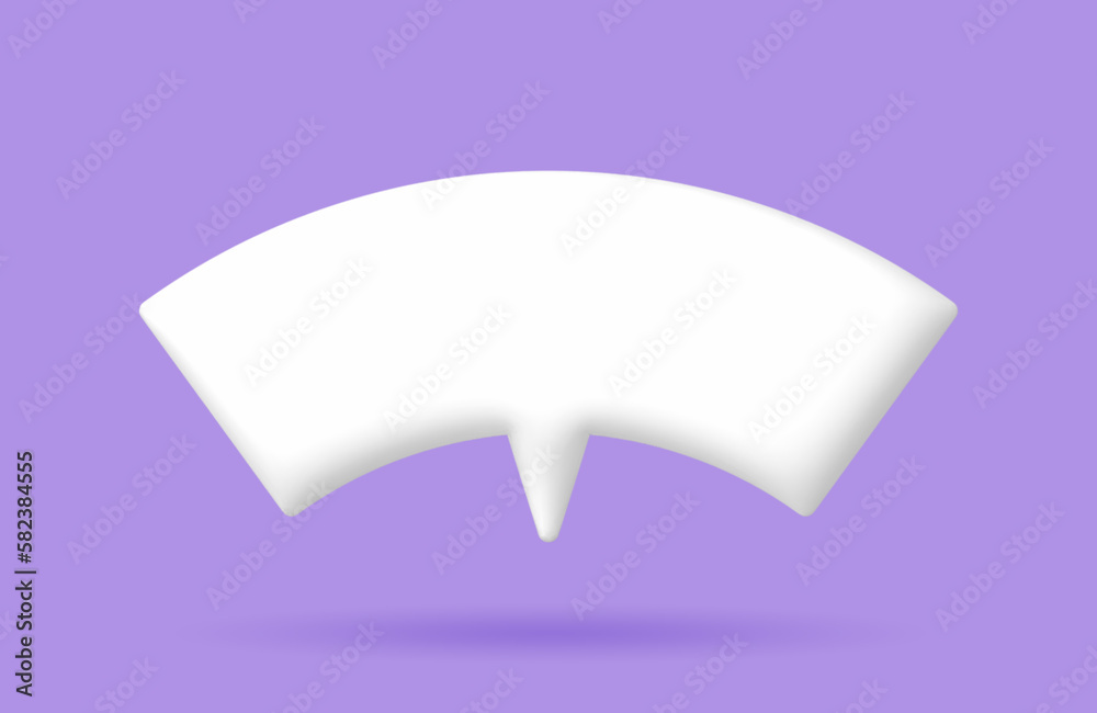 3D White speech bubble elements on Pale purple background, 3D rendering image, Clipping path Included. 3D White speech bubble elements on Pale purple background, 3D rendering image, Clipping path Included.