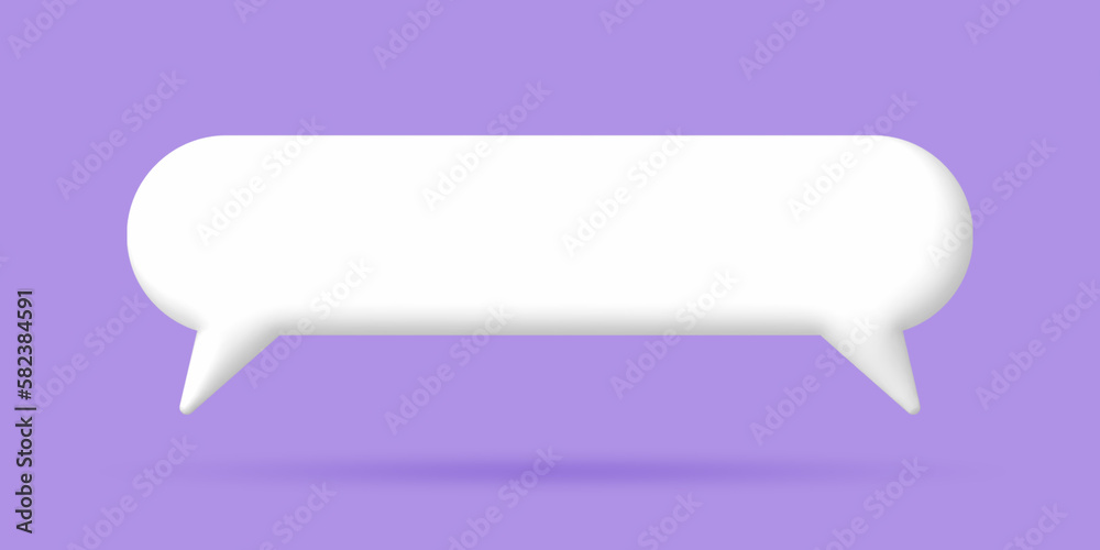 3D White speech bubble elements on Pale purple background, 3D rendering image, Clipping path Included. 3D White speech bubble elements on Pale purple background, 3D rendering image, Clipping path Included.