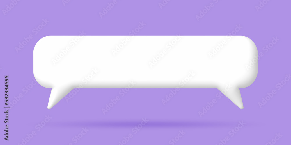 3D White speech bubble elements on Pale purple background, 3D rendering image, Clipping path Included. 3D White speech bubble elements on Pale purple background, 3D rendering image, Clipping path Included.