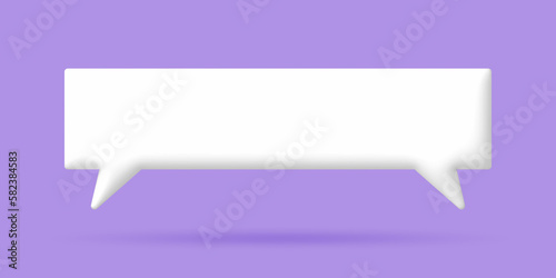 3D White speech bubble elements on Pale purple background, 3D rendering image, Clipping path Included.