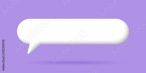 3D White speech bubble elements on Pale purple background, 3D rendering image, Clipping path Included. photo