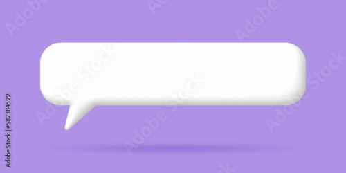 3D White speech bubble elements on Pale purple background, 3D rendering image, Clipping path Included.