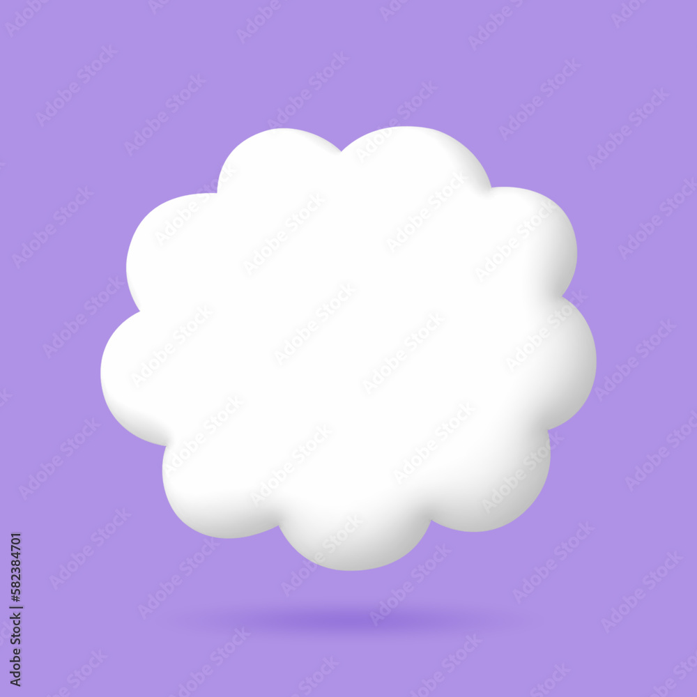 3D White speech bubble elements on Pale purple background, 3D rendering image, Clipping path Included. 3D White speech bubble elements on Pale purple background, 3D rendering image, Clipping path Included.