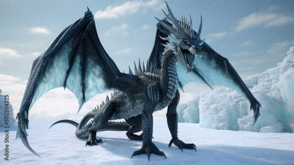 Fototapeta premium Black Dragon of the north