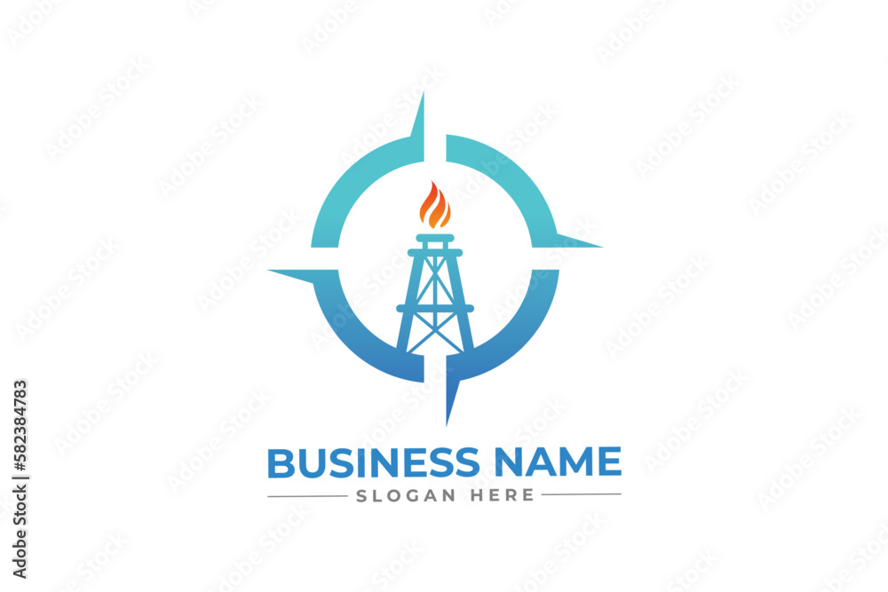 HVAC, oil, gas, air condition and heating logo	