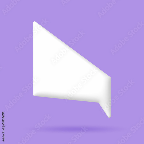 3D White speech bubble elements on Pale purple background, 3D rendering image, Clipping path Included.