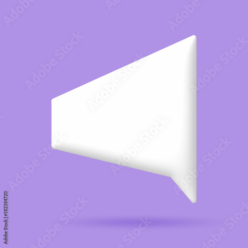 3D White speech bubble elements on Pale purple background, 3D rendering image, Clipping path Included.