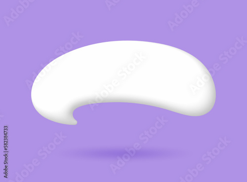 3D White speech bubble elements on Pale purple background, 3D rendering image, Clipping path Included.