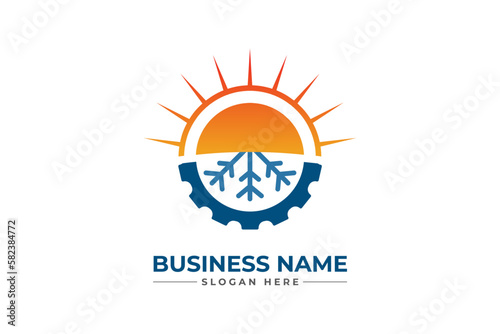 HVAC, oil, gas, air condition and heating logo	