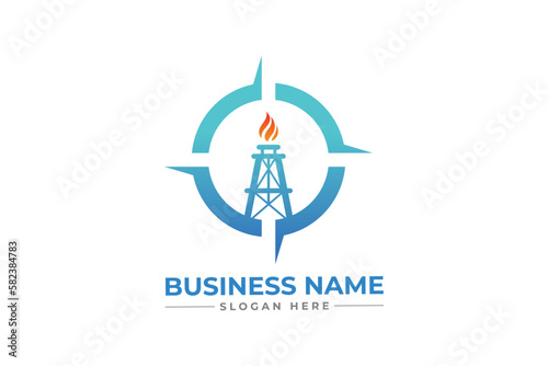 HVAC, oil, gas, air condition and heating logo	