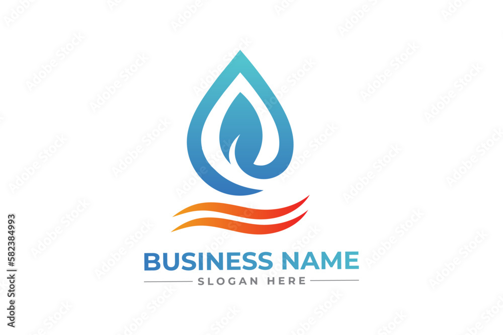 oil logo with eco. HVAC, oil, gas, air condition and heating logo oil logo with eco. HVAC, oil, gas, air condition and heating logo