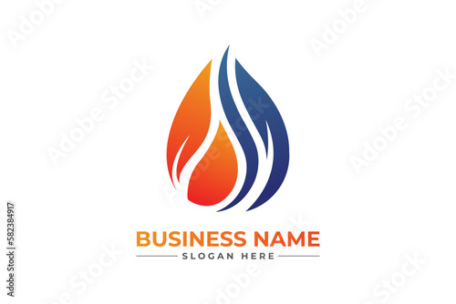 HVAC, oil, gas, air condition and heating logo 