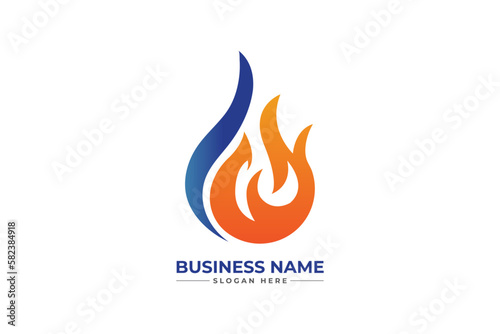 HVAC, oil, gas, air condition and heating logo	