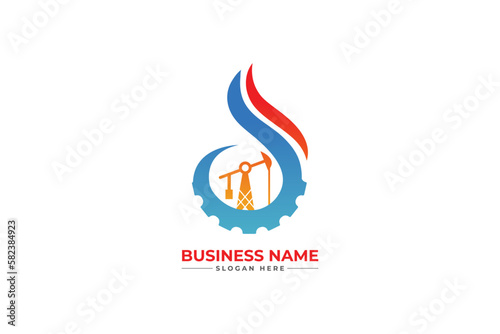 HVAC, oil, gas, air condition and heating logo	